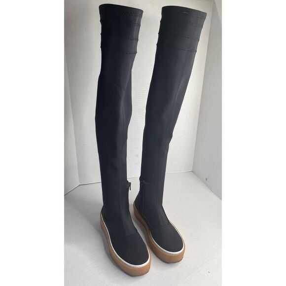 Free People Outer Limits thigh-high over-the-knee black stretch boots - Picture 3 of 13